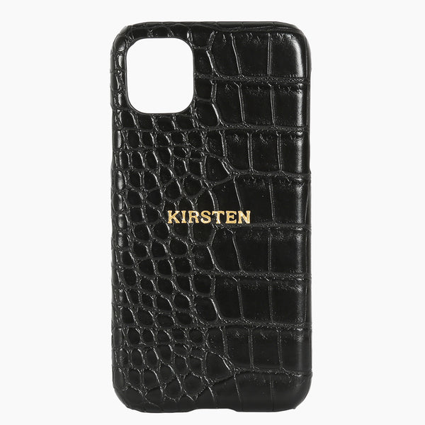 Phone Case Black Croc Hot Stamped