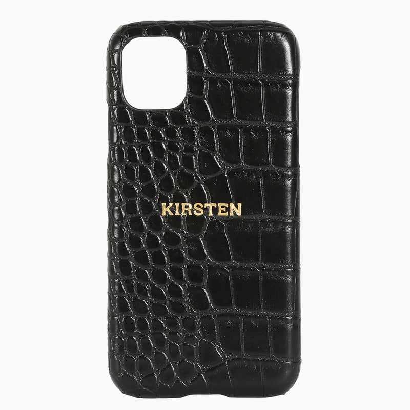 Phone Case Black Croc Hot Stamped