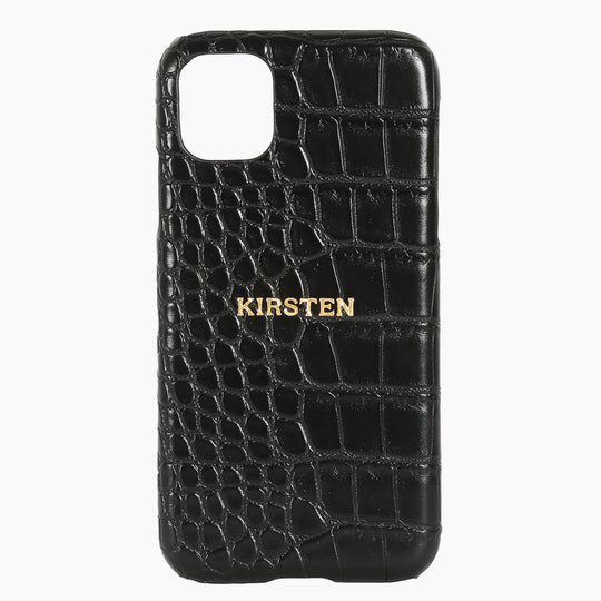 Phone Case Black Croc Hot Stamped