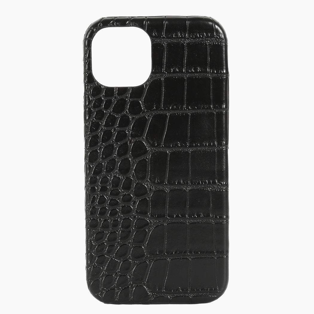 Phone Case Black Croc Hot Stamped