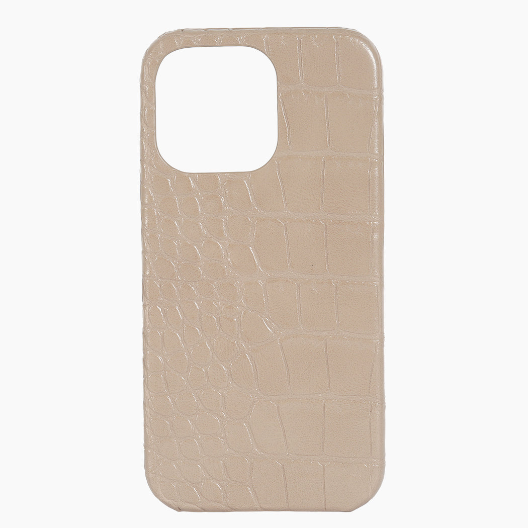 Phone Case Taupe Croc Hot Stamped