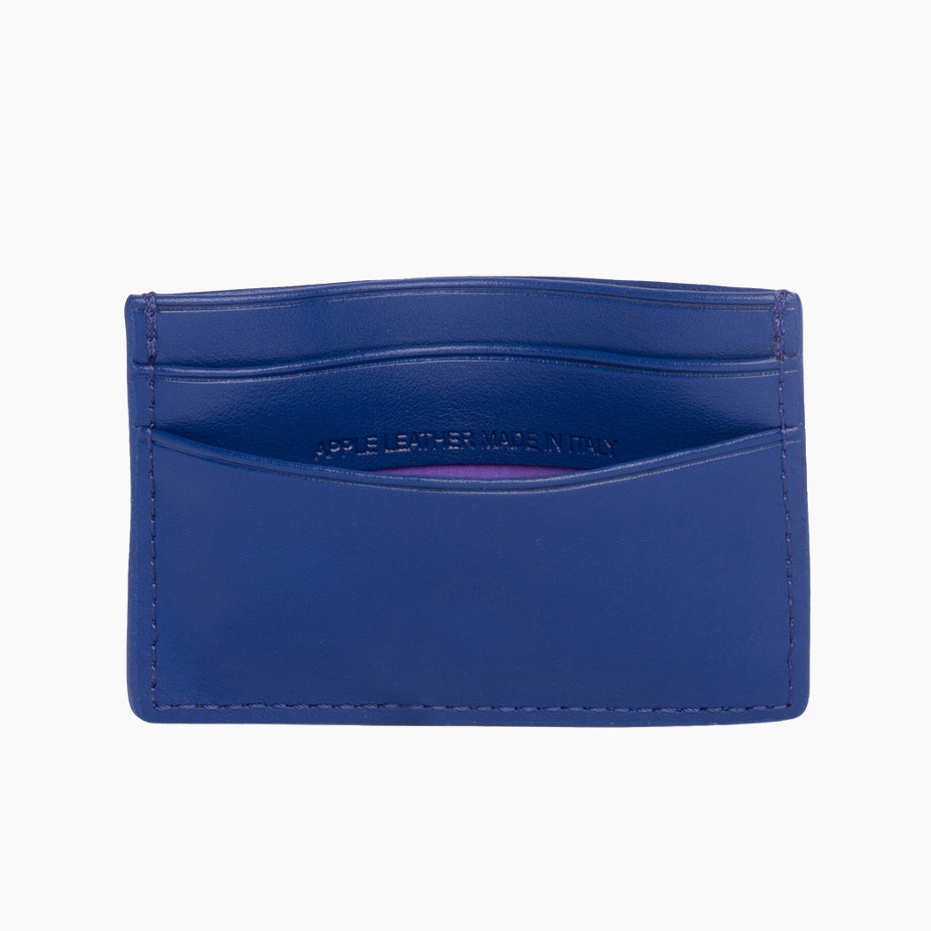 Apple Leather Card Holder - Cobalt
