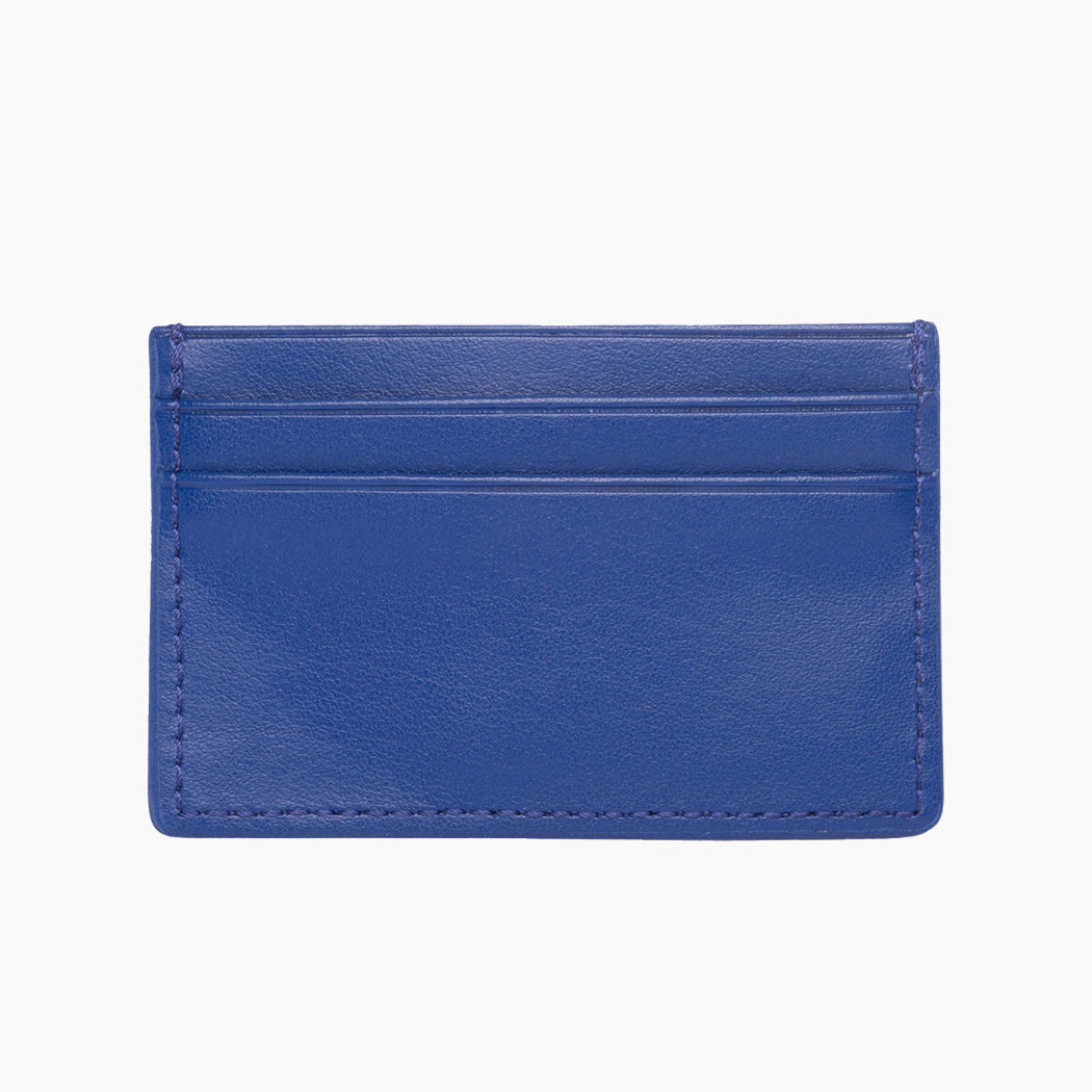 Apple Leather Card Holder - Cobalt