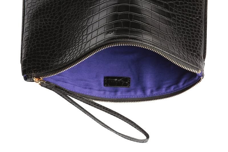 Editor's Pouch - Black Croc