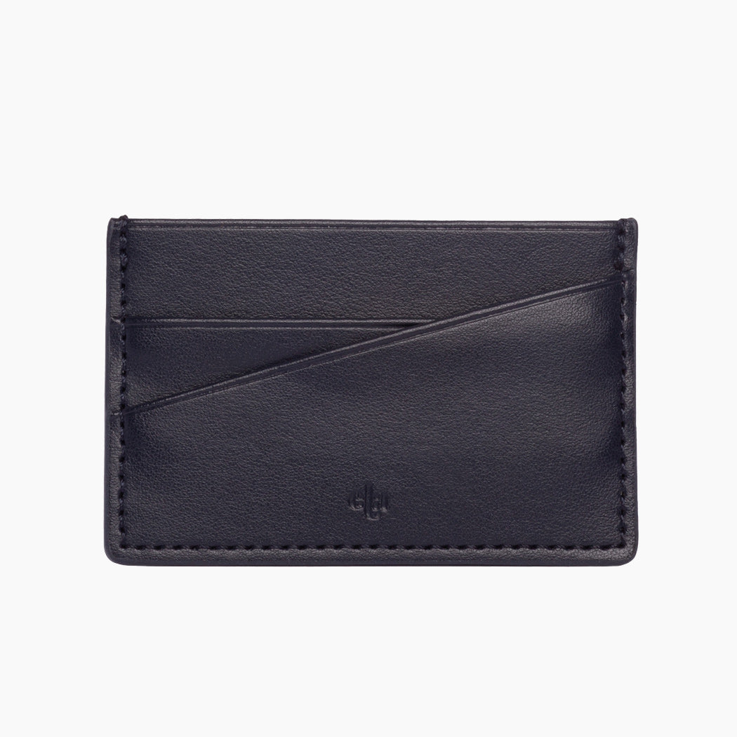 Apple Leather Card Holder - Navy