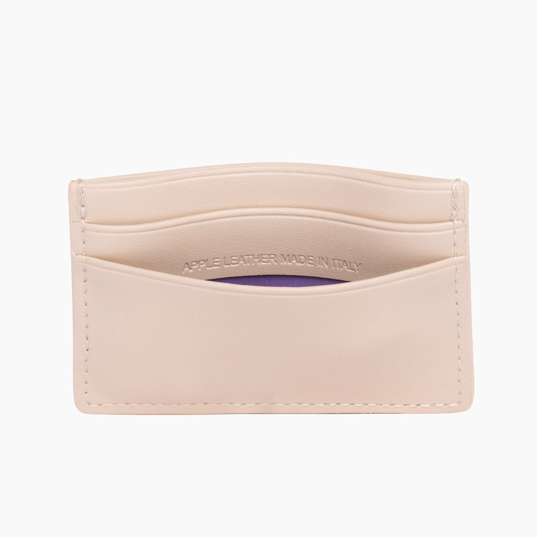 Apple Leather Card Holder - Nude