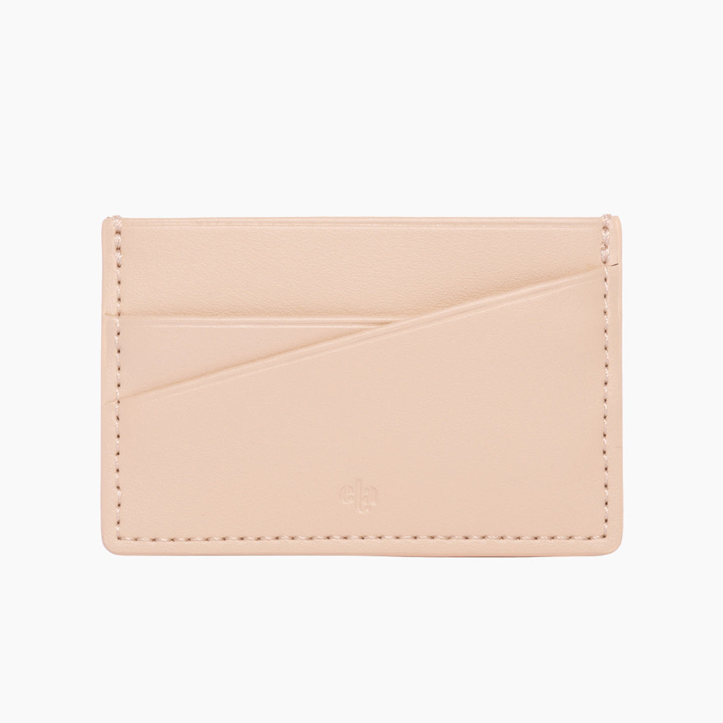 Apple Leather Card Holder - Nude