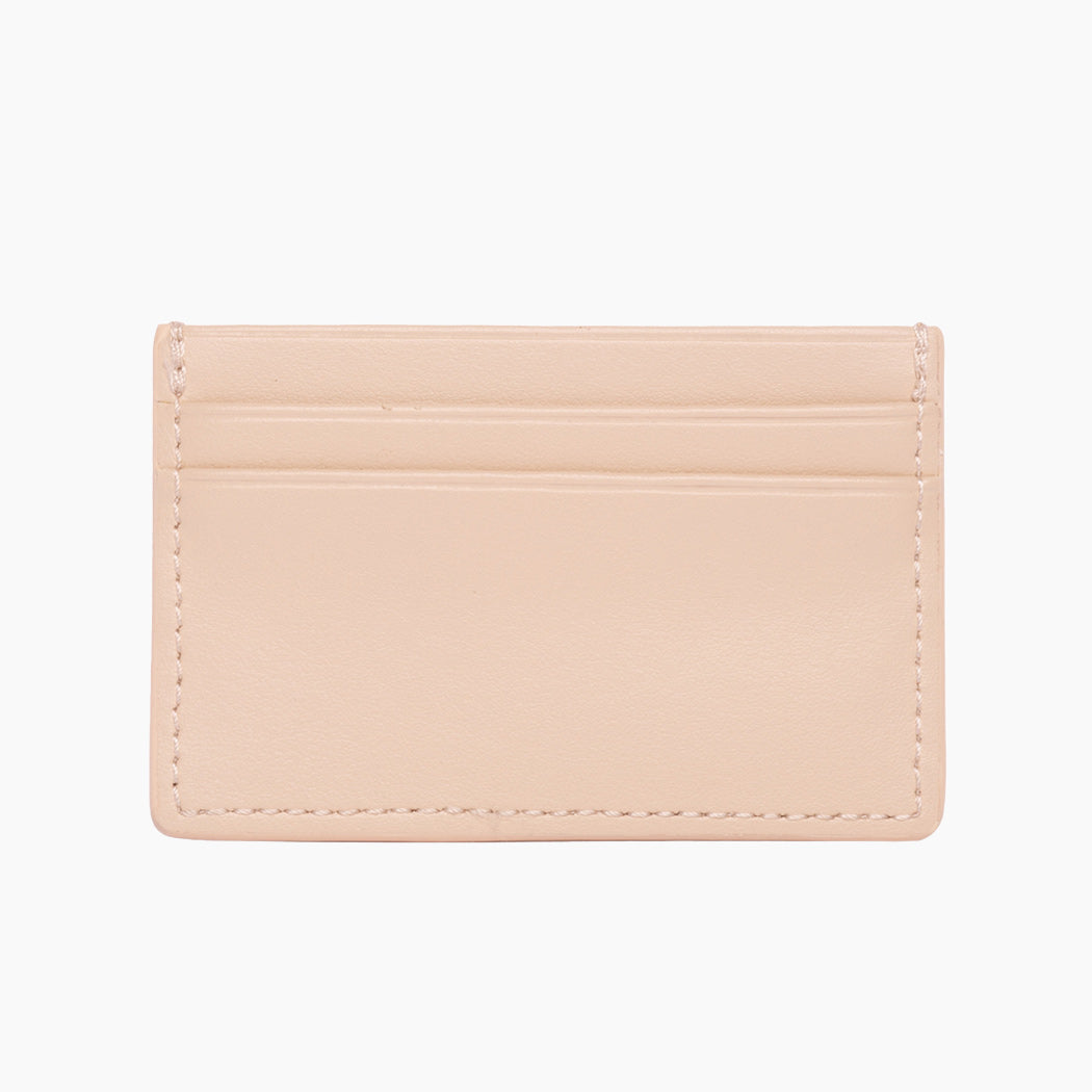 Apple Leather Card Holder - Nude