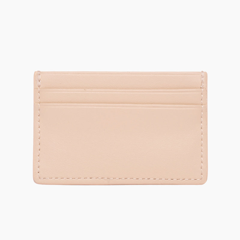 Apple Leather Card Holder - Nude