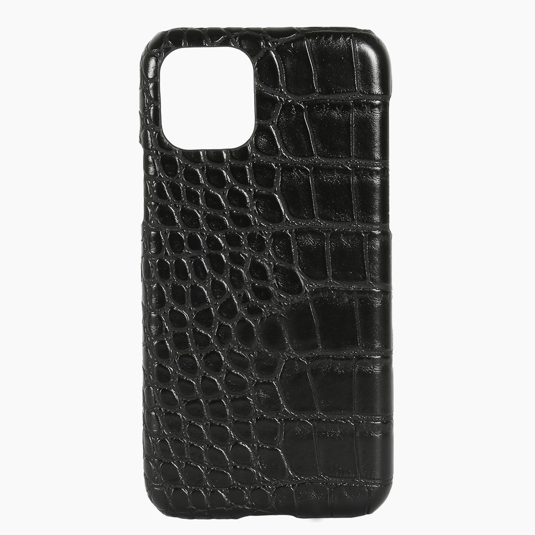 Phone Case Black Croc Hot Stamped