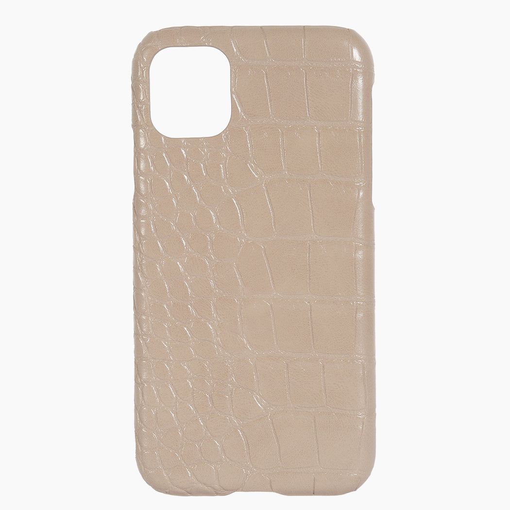 Phone Case Taupe Croc Hot Stamped