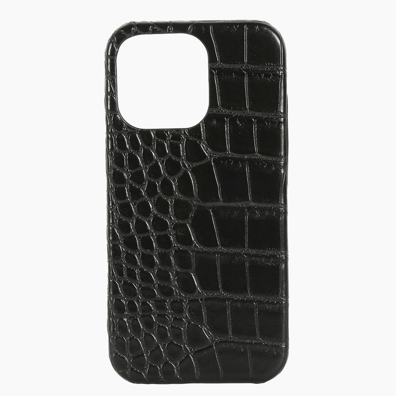 Phone Case Black Croc Hot Stamped