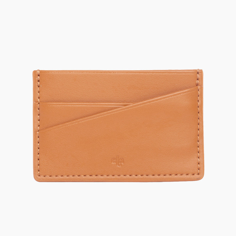 Apple Leather Card Holder - Tan