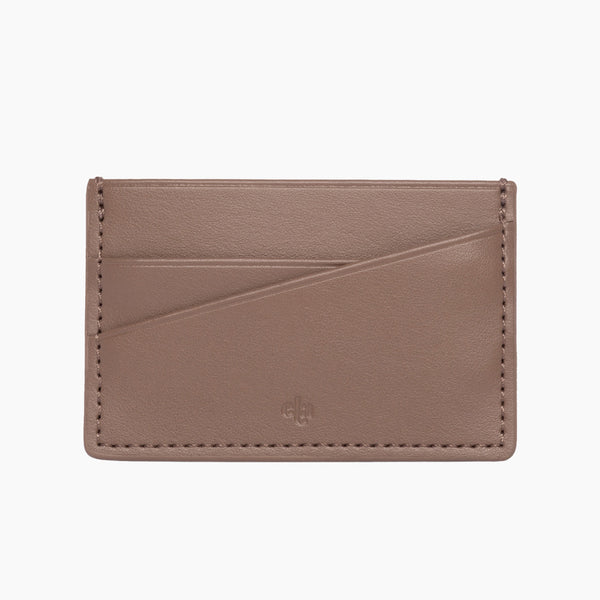 Apple Leather Card Holder - Taupe