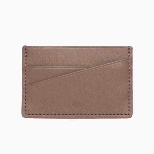 Apple Leather Card Holder - Taupe
