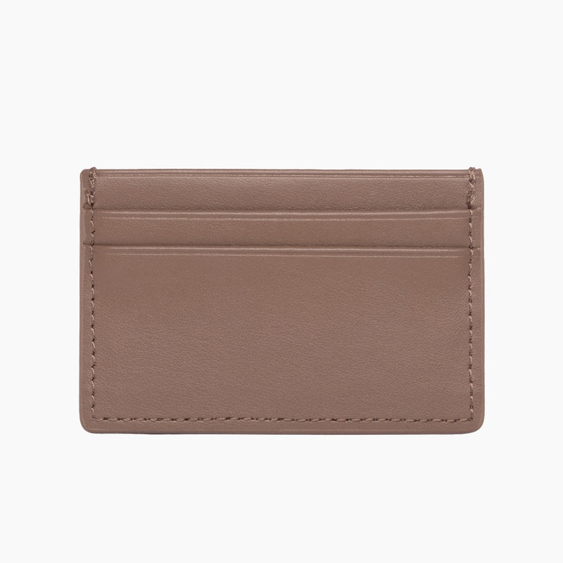 Apple Leather Card Holder - Taupe