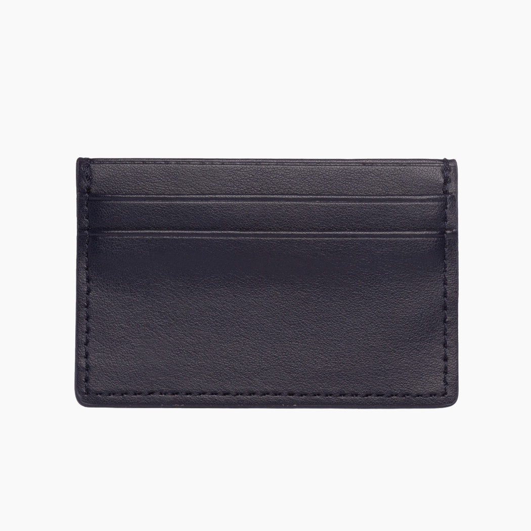 Apple Leather Card Holder - Navy