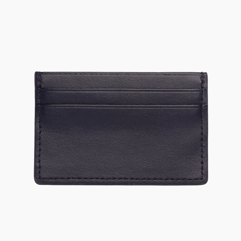 Apple Leather Card Holder - Navy