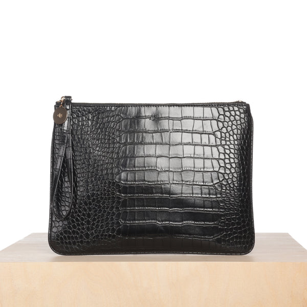 Editor's Pouch - Black Croc