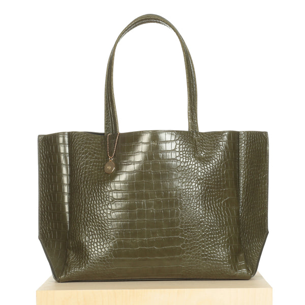 Large Tote - Khaki Croc
