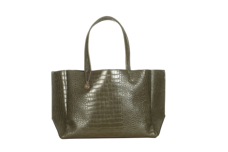 Large Tote - Khaki Croc