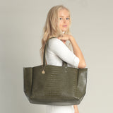 Large Tote - Khaki Croc
