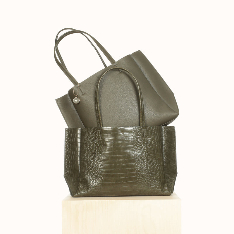 Large Tote - Khaki Pebble