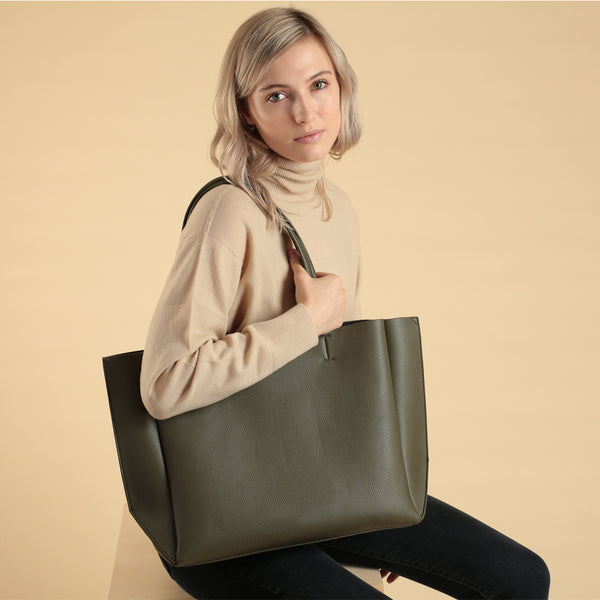 Large Tote - Khaki Pebble