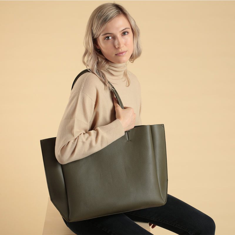 Large Tote - Khaki Pebble
