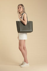 Large Tote - Khaki Pebble