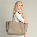 Large Tote - Taupe Pebble