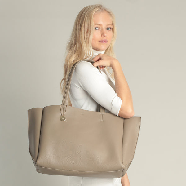 Large Tote - Taupe Pebble