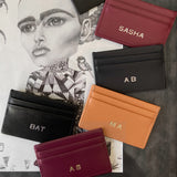 Apple Leather Card Holder - Taupe