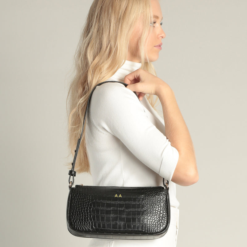 Baguette – Black Croc Effect