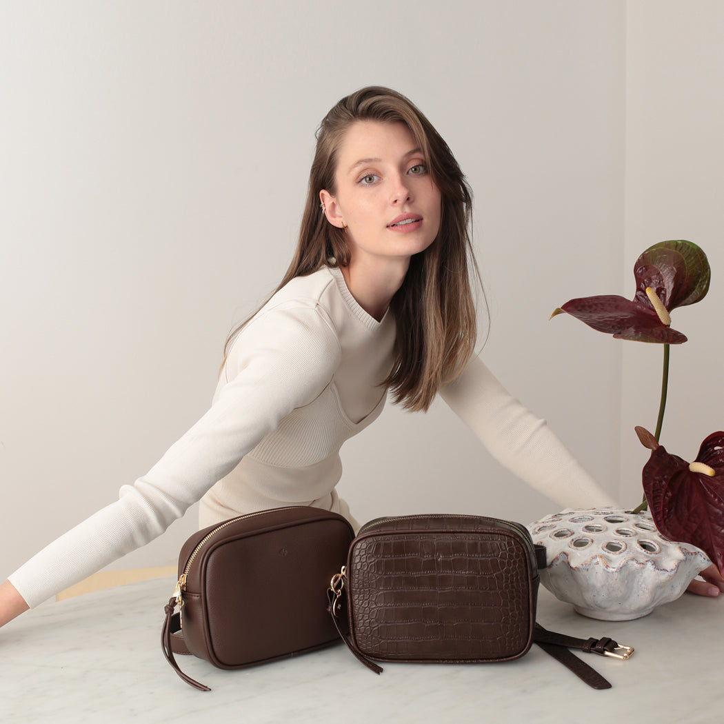 Belt Bag – Chocolate Croc Effect