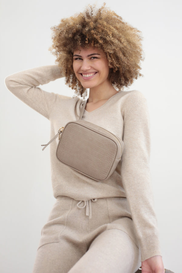 Belt Bag – Taupe Croc