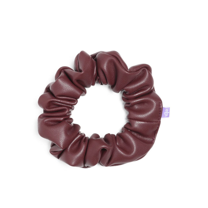 Vegan Leather Scrunchie - Burgundy