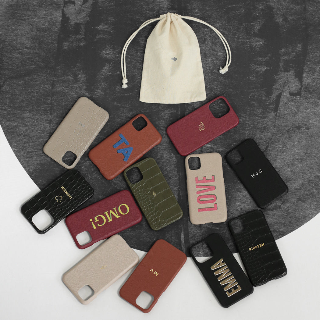 Phone Case Wine Pebble Hot Stamped
