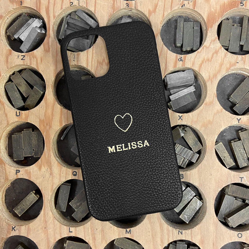 Phone Case Black Pebble Hot Stamped
