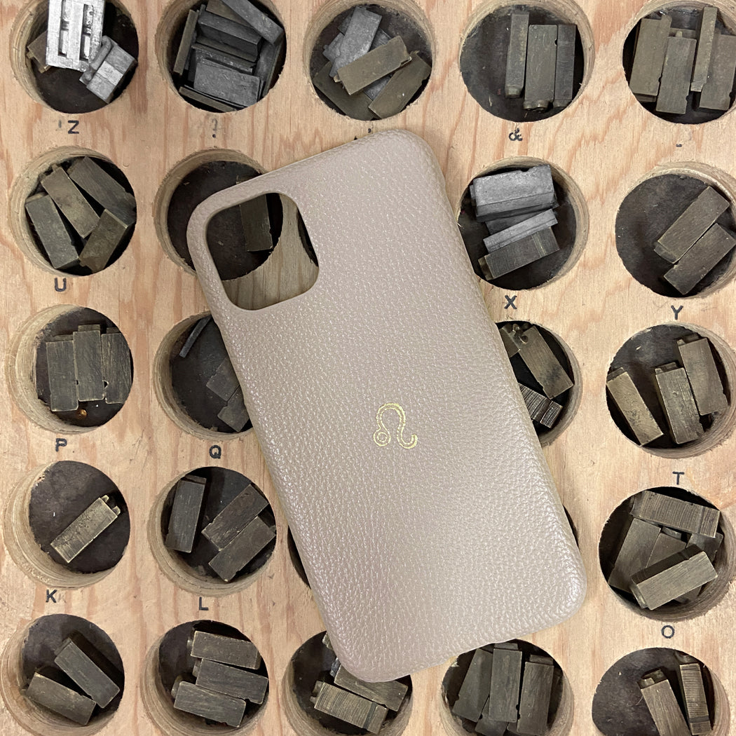 Phone Case Taupe Pebble Hot Stamped