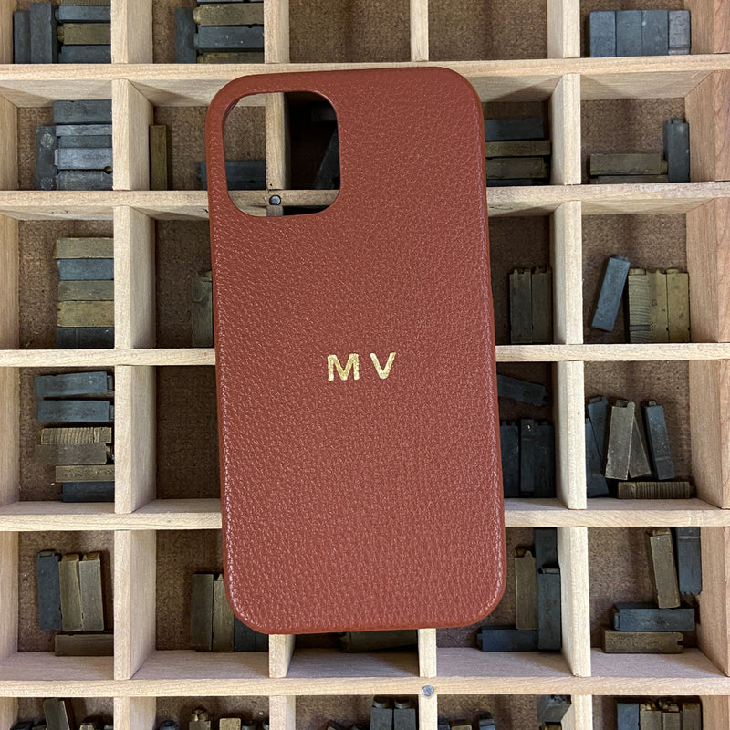 Phone Case Walnut Pebble Hot Stamped
