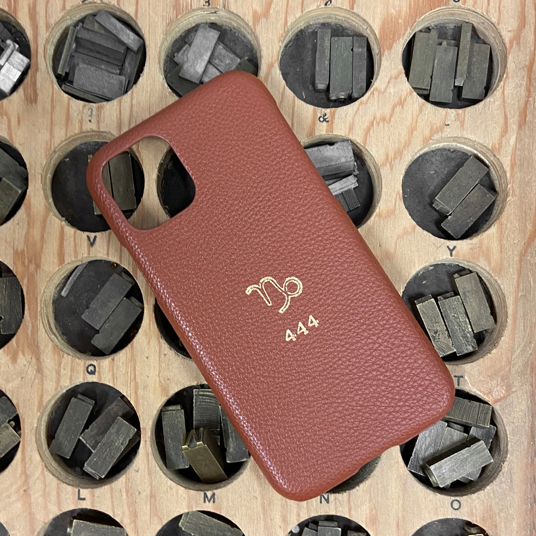 Phone Case Walnut Pebble Hot Stamped
