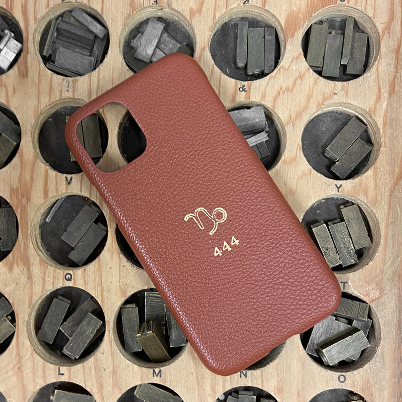 Phone Case Walnut Pebble Hot Stamped