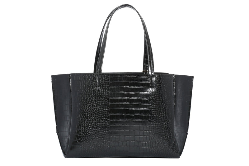 Large Tote – Black Croc Effect