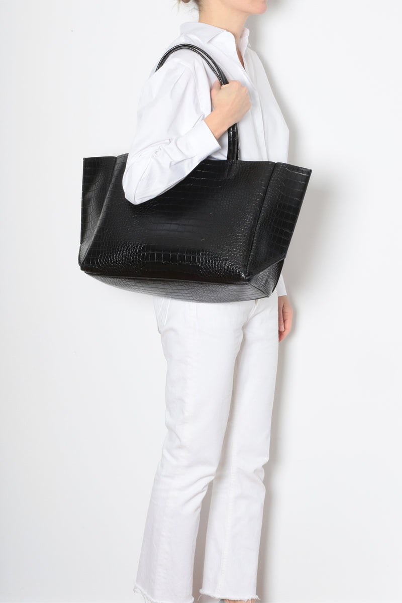 Large Tote – Black Croc Effect
