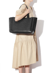 Large Tote – Black Croc Effect