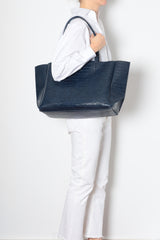 Large Tote – Navy Croc Effect
