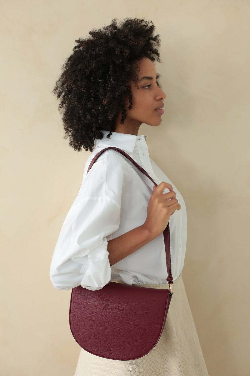 Mini Saddle Bag - Wine Pebble