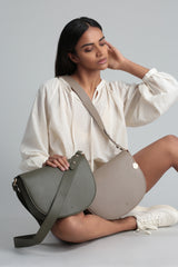 Saddle Bag - Khaki Pebble