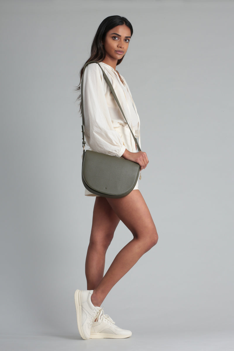 Saddle Bag - Khaki Pebble